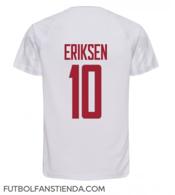 Dinamarca Christian Eriksen #10 Segunda Equipación Mundial 2022 Manga Corta